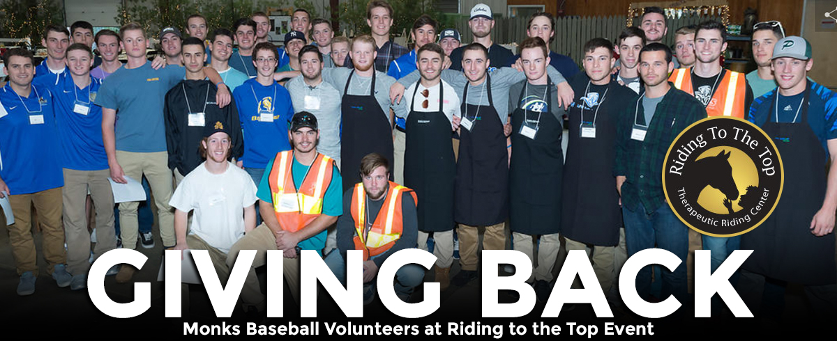Monks Baseball Volunteers at Riding to the Top Event