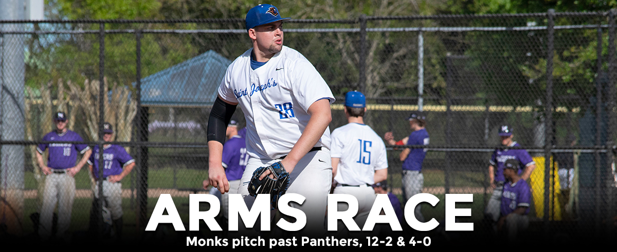 Monks Pitch Past Panthers, 12-2 & 4-0