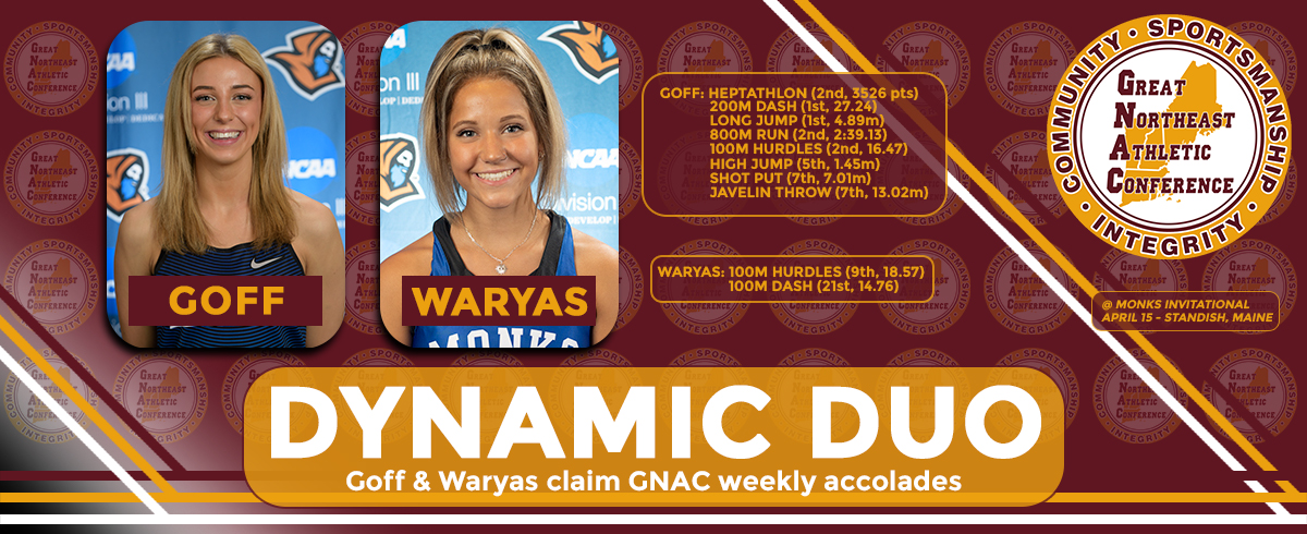 Goff & Waryas Claim GNAC Weekly Accolades