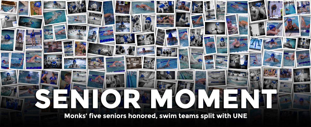 Swimmers Split with UNE on Senior Day