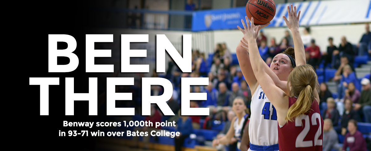 Benway Scores 1,000th Point in 93-71 Victory over Bates College