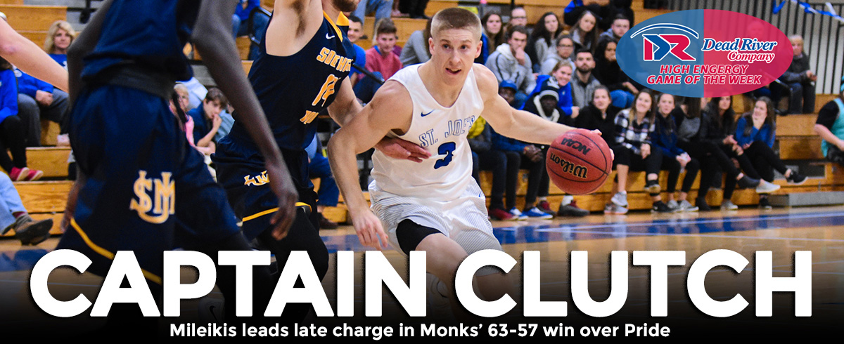 Mileikis Lifts Monks to 63-57 Victory Over Pride