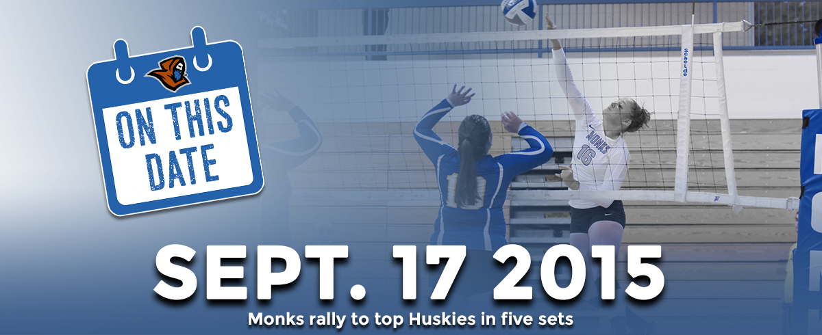 ON THIS DATE: Monks Rally to Top Huskies in Five Sets