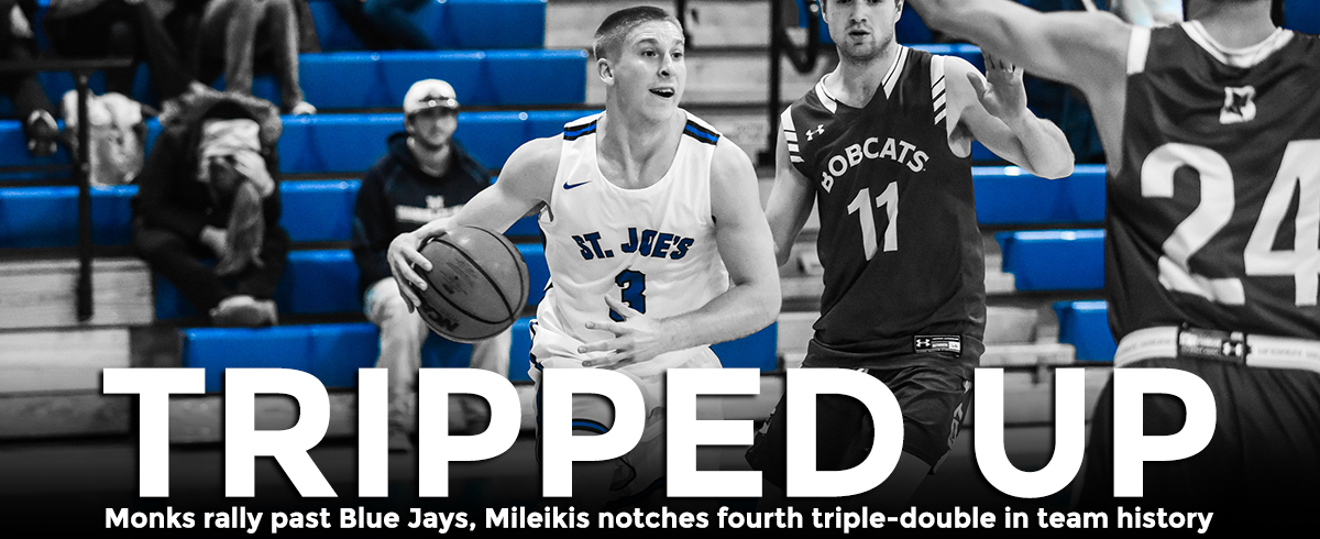 Triple-Double by Mileikis Leads Monks Past Blue Jays, 98-87