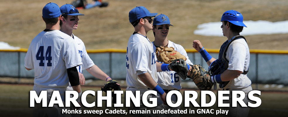 Monks Post Pair of GNAC Wins over Cadets, 3-0 & 11-4
