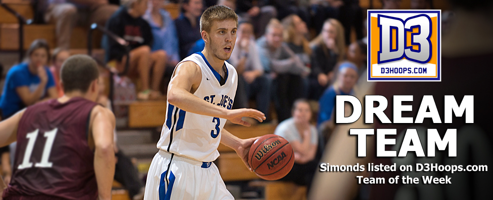Simonds Listed on D3Hoops.com Team of the Week